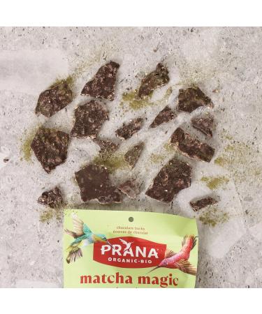 Prana Organic Matcha Magic - 62%Chocolate Bark Roasted Sesame Seeds Crispy Pice & Matcha Tea - Fair trade Vegan Snacks Non-GMO 100g - Buy Online on GoSupps.com