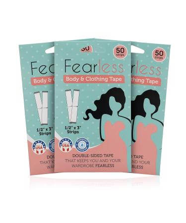 Fearless Tape - Double Sided Fashion Tape (50 Strip Pack) | Strong Adhesive, Gentle on Skin & Fabric | Transparent - Perfect for All Skin Tones - Buy Online on GoSupps.com