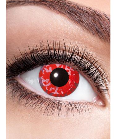 Eyecatcher 84063141-650 - Colored contact lenses 1 pair for 12 months red carnival Mardi Gras Halloween red flower