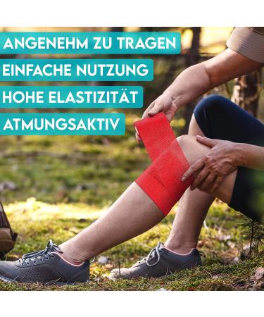 Hund ist K nig Self-Adhesive Elastic Binding Bandage 12x4.7m - Ideal for Humans & Animals - 12 Rolls (5cm x 4.7m) Red - Shop Now! - Buy Online on GoSupps.com