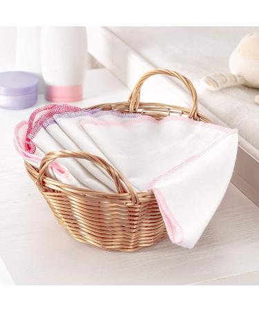 Shop Makian Molton Baby Washcloth Set - 9 Soft 100% Cotton Towels Oeko-Tex Certified 30x30 cm White & Pink Border - Ideal for Babies - Buy Online on GoSupps.com