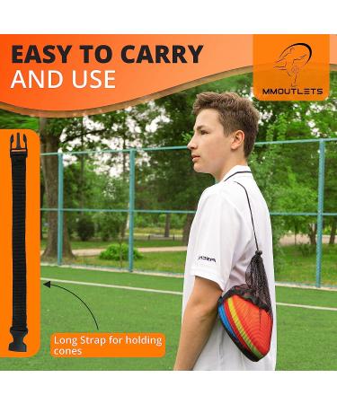 MMOutlets Soccer Cones for Drills with Mesh Bag & Strap-Flexible  Heavy-Duty Sports Cones for Soccer Practice  Basketball  Fitness Training- Agility Cone Sports for Indoor & Outdoor Games Multi Color 40 - Buy Online on GoSupps.com