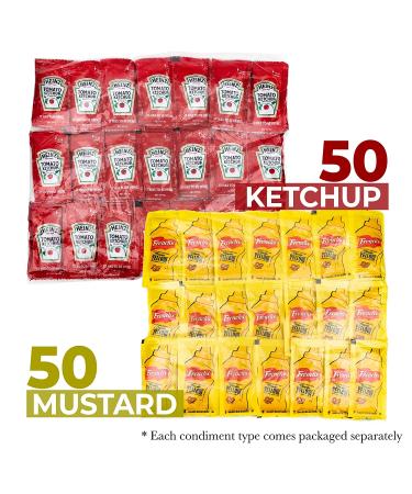 Grab-n-Go Condiment Packs - 100 Single Serve Ketchup & Mustard Packets for Picnics, BBQs, Travel & Parties - Buy Online on GoSupps.com