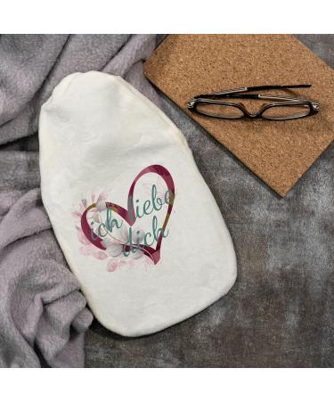 Personalizable Heart Red Hot Water Bottle - Cozy Cover for Kids & Adults (800ml) - Ideal Gift - Buy Online on GoSupps.com