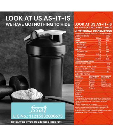 AS-IT-IS Nutrition Whey Protein Isolate 90% - 500 Gms/17.6 Oz | Protein 27g & Bcaa 5.9g Per Serving Unflavoured Cross-flow Microfiltered Natural Zero Fat, Zero Sugar - Buy Online on GoSupps.com