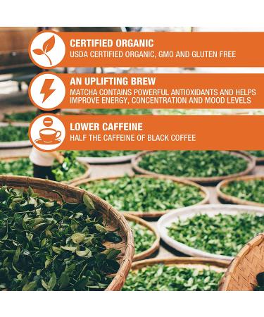 Tipson Organic Matcha Green Tea with Cinnamon and Ginger - 25 Foil Enveloped Bags - Keto/Paleo Friendly - Buy Online on GoSupps.com