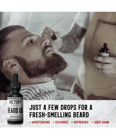 Victory Barber & Brand Beard Oil | Moisturizing Conditioner for Men | Eliminate Beardruff | Lightly Scented Cedar & Lavender | Made in the USA | Shop Now - Buy Online on GoSupps.com