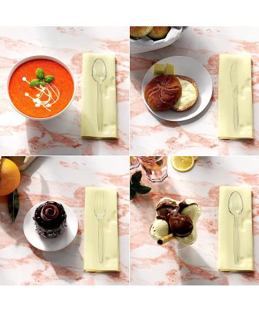 300 ct Disposable Plastic Silverware Set | Clear Cutlery Utensils | 100 Forks, 100 Spoons, 100 Knives | Heavy Duty Bulk Flatware - Ideal for Parties & Events - Buy Online on GoSupps.com