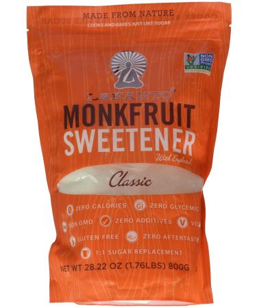 Lakanto, Monkfruit Natural Sweetener, Classic, 1.76 Pounds