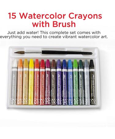 Faber-Castell Watercolor Crayons with Brush - 15 Colors | Premium Art Supplies for Kids - Buy Online on GoSupps.com