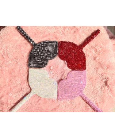 Sparkling Lip-Shaped Handheld Mirror Diamond Painting - Glitter Rhinestones Mirror - Bling Gift for Girlfriends, Wife, Mom - Pink DIY - Buy Online on GoSupps.com