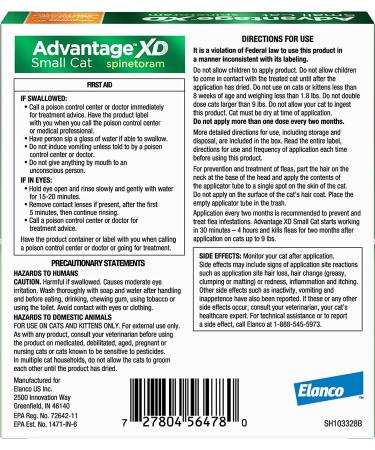 Advantage XD Flea Prevention for Small Cats (1.8-9 lbs) - Long-Lasting Treatment - 2 Pack - Buy Online on GoSupps.com