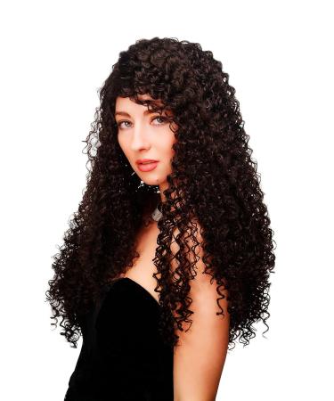 WIG ME UP - Long Dark Brown Caribbean Style Wig with Elaborate Kinks & Curls for Ladies | Latin BA-1-4 - Buy Online on GoSupps.com