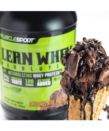 MuscleSport Lean Whey Revolution Protein Powder - 25g Whey Protein Isolate - Low Calorie, Low Carb, Low Fat - Delicious Chocolate Ice Cream Flavor - 2lb (Pack of 1) - Buy Online on GoSupps.com