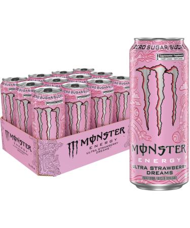 MONSTER ENERGY Ultra Strawberry Dreams 473mL Cans Pack of 12 DRINK
