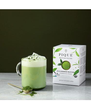 Pique Organic Sun Goddess Matcha Green Tea Powder - Ceremonial Grade for Energy, Immune Support, and Collagen Production - 28 Single Serve Sticks - Buy Online on GoSupps.com