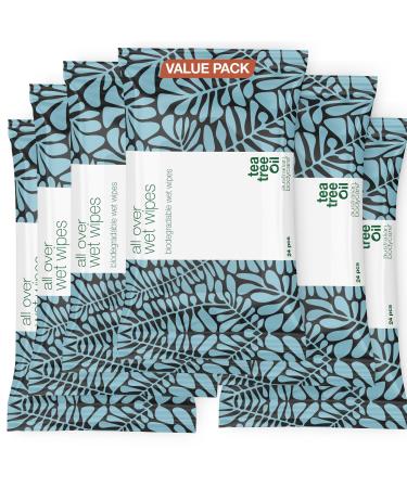 Face moisture towels-make-up clothes for sweat dirt & make-up |Refreshing moisturizing & cooling |Make-up remover |6 x 24 pieces of tea tree oil 24 pieces (6 -pack) - Buy Online on GoSupps.com