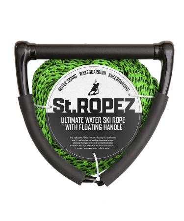 75' Water Ski Rope with Floating Handle - Sectioned - Get a Thrill Out of Water Sports 75ft Green