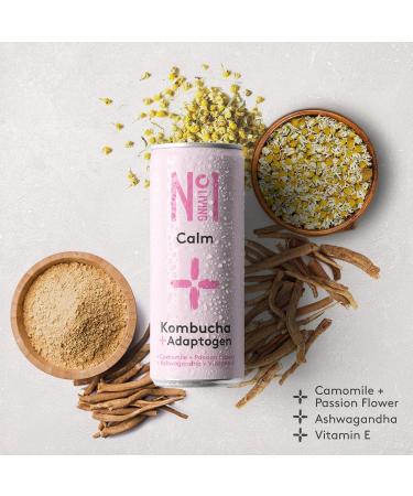 No.1 Living Plus Calm Kombucha Drink Chamomile 24x 250ml Cans Great Tasting Authentically Brewed Kombucha with Live Cultures and Adaptogens Added Ashwagandha - Buy Online on GoSupps.com