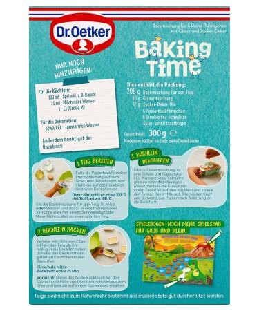 Dr. Oetker Baking Time Dino Adventure Kit - Bake 6 Dino Shaped Cakes | All-in-One Fun for Kids | International Shipping Available - Buy Online on GoSupps.com