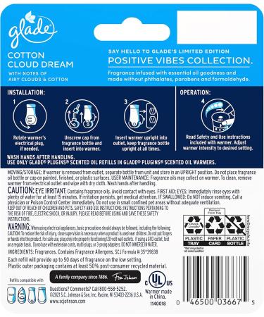 Glade PlugIns Refills Air Freshener Starter Kit - Cotton Cloud Dream Scent | Essential Oils for Home & Bathroom | 0.67 Fl Oz - Buy Online on GoSupps.com