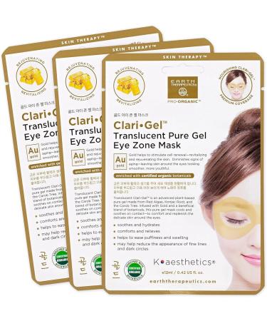 Earth Therapeutics ClariGel Eye Zone Mask - Gold - 3 Pack | Hydrating Gel Eye Pads - Buy Online on GoSupps.com