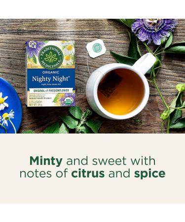 Traditional Medicinals - Organic Nighty Night Herbal Tea (Pack of 1) - Natural Sleep Aid containing Passionflower and Chamomile - 16 Tea Bags Total Nighty Night 16 Count (Pack of 1) - Buy Online on GoSupps.com