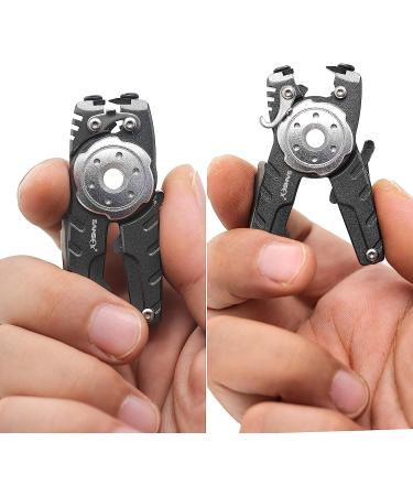 SAMSFX Fishing Tungsten Line Cutter with Zinger Retractors  Fishing Pliers Cutters  Knot Tying Tool  Hook Eye Cleaner  Hook Sharpener  Tune Baits & Loop Tyer Tool A: Gray Line Cutter with Retractor - Buy Online on GoSupps.com