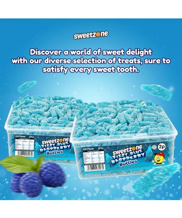  Sweetzone Sweetzone Fizzy Blue Raspberry 805g - 350 Gummies - Delicious Raspberry Chew Candy - Dive into Blue Candy with this Halal Candy Perfect for Everyone - Buy Online on GoSupps.com