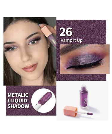 Oulac Purple Metallic Liquid Eyeshadow & Eyeliner - Glitter Shimmer Makeup | Long-Wearing Vegan Formula - Vamp It Up - Buy Online on GoSupps.com