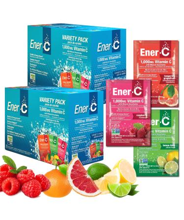 Ener-C Multivitamin Drink Mix - Vitamin Packets for Water Electrolytes Powder Packets Vitamin Drink Mix Hydration Liquid Mix Immune Booster for Adults Healthy Energy - Variety Pack 60 Count