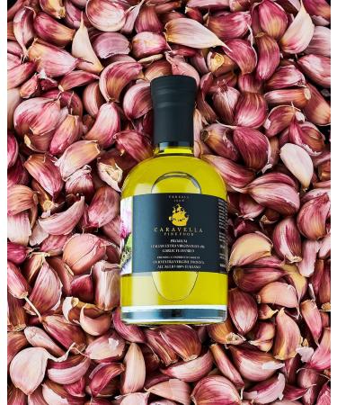 CARAVELLA FINE FOOD Caravella Fine Food Garlic Flavored Extra Virgin Olive Oil 250ml Venetian Condiment - Anticholesterol Vitamin E Antioxidants - Perfect for Watering Grills Barbecues Dressings Dips - Buy Online on GoSupps.com