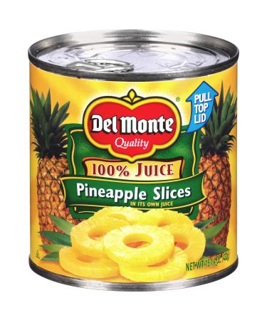Del Monte Canned Pineapple Slices in 100% Juice, 15.25 Ounce