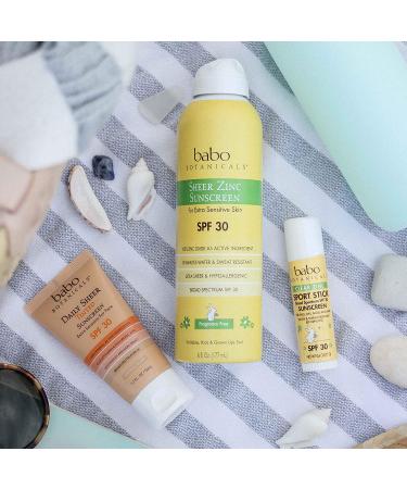 Babo Botanicals Clear Zinc Sport Sunscreen Stick SPF 30 - 100% Mineral, Unscented, 0.6 Oz - Buy Online on GoSupps.com