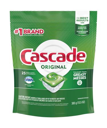 Cascade ActionPacs Dishwasher Detergent Fresh Scent, 25 ct Fresh 25 Count (Pack of 1)