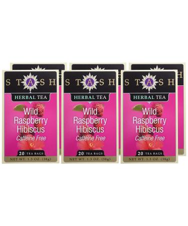 Stash Tea Wild Raspberry Hibiscus Herbal Tea Bags - 20 Count | Refreshing & Naturally Caffeine-Free - Buy Online on GoSupps.com