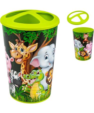 Funny Zoo Animals Children's Toothbrush Holder & Cup - Ideal for Kids' Toothbrushes - Buy Online on GoSupps.com