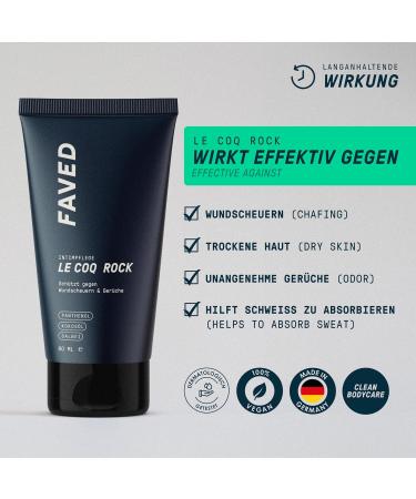 Groomed Rooster Men's Intimate Care Cream 'Le Coq Rock' Deodorant for Irritation Sweat and Unpleasant Odors 80 ml - MADE IN GERMANY - Buy Online on GoSupps.com