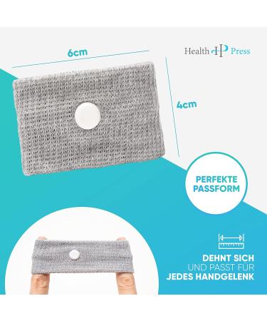 Acupressure Bracelet for Nausea Relief - Gray | Ideal for Pregnancy Travel & Seasickness | 2-Pack + Free E-book Download! - Buy Online on GoSupps.com
