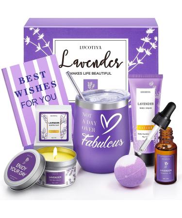 Birthday Gifts for Women Best Friends Spa Gifts Baskets for Female Unique Bath and Body Works Gifts Set Lavender Self Care Gifts Purple Relaxing Inspirational Gifts for Mom Grandma Teacher - Buy Online on GoSupps.com