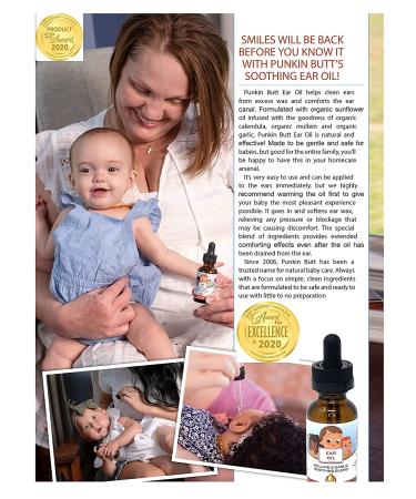 Punkin Butt Baby Ear Oil for Pain Relief | Organic Garlic Mullein Calendula Drops | Safe for Infants | 1 oz - Buy Online on GoSupps.com