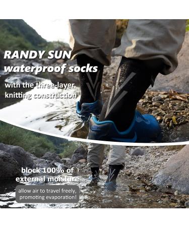 Randy Sun Merino Wool Waterproof Hiking Socks - Lightweight & Breathable - 1 Pair Black - Buy Online on GoSupps.com