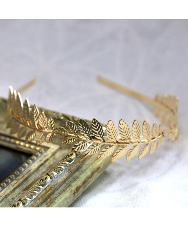 Rivertree Greek Goddess Headband Costume - Gold Leaf Hair Band Crown for Bridal Wedding - Laurel Accessories - Buy Online on GoSupps.com