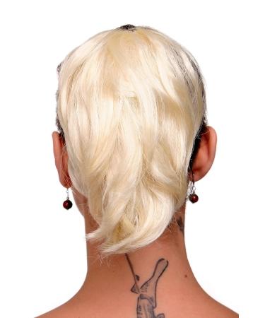 WIG me up-hair part braid extension blond platinum blonde short wild look fastening with butterfly clip 20 cm T6545-613 platinum blonde (613)