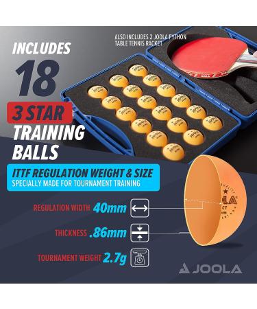 JOOLA Tour Carrying Case with Ping Pong Paddle, 18 Competition Balls, and Room for 2 Rackets - Durable High Density EVA Foam Lining - Table Tennis Storage Solution - Buy Online on GoSupps.com