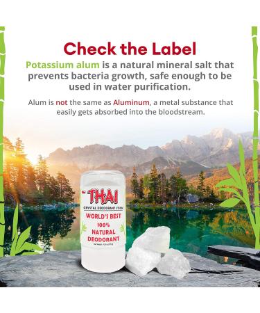 Buy Thai Crystal Deodorant Stone - Natural Unscented Aluminum-Free Deo Stick for Women Men & Teens - 4.25 Oz - Buy Online on GoSupps.com