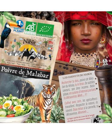 Nab r - Poivre Noir de Malabar BIO 400gr Poivre du Tigre K rala Gourmet de Malabar | Poivre d'Inde Authentique Fruit Notes fum s 500 g (Lot de 1) - Buy Online on GoSupps.com