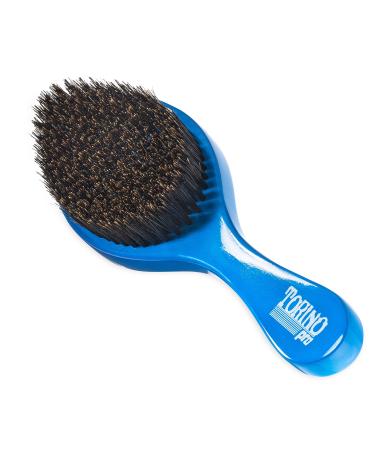 Torino Pro Wave brush 350 by Brush King - Medium Curve Waves Brush - Made with 100% Boar Bristles -True Texture Medium - All Purpose 360 Waves Brush Blue 1 Count (Pack of 1)