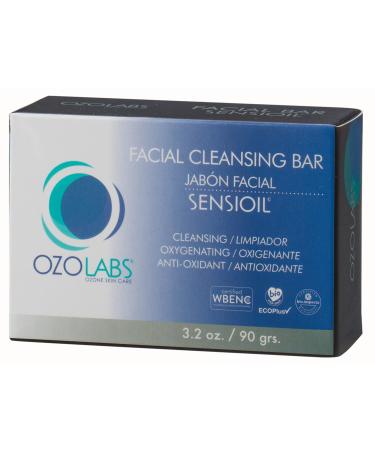 OZOLABS | FACIAL CLEANSING BAR | With the benefits of certified organic ozonated oils | ISO 9001 | 3.4 oz.