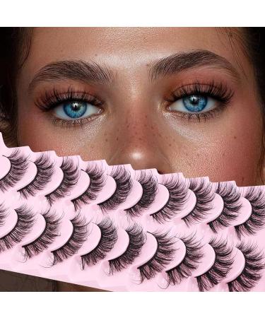 Yawamica 10 Pairs Fairy Strip Lashes - 5 Styles Mixed Cat Eye Look Spiky Faux Mink Eyelashes for Natural Wispy 3D Volume Lash Extension - Buy Now! - Buy Online on GoSupps.com